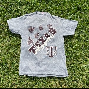 Vintage 80s Texas AM Graphic T-shirt Size  Large L Grey